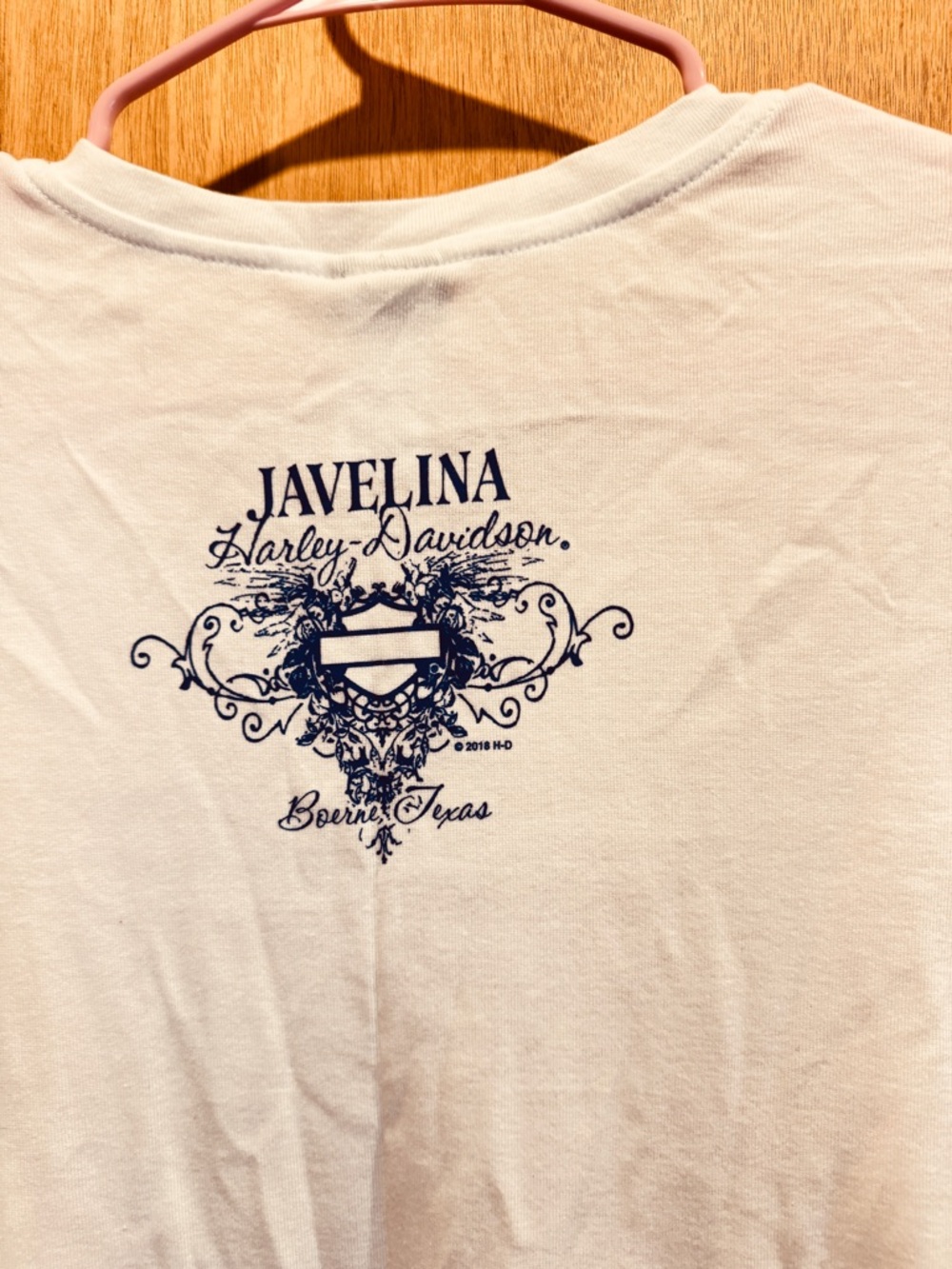 Harley-Davidson White T-Shirt with Navy Graphic - Javelina